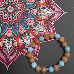 Sunstone and Larimar Bracelet